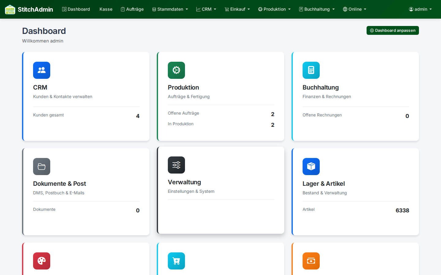 StitchAdmin Dashboard